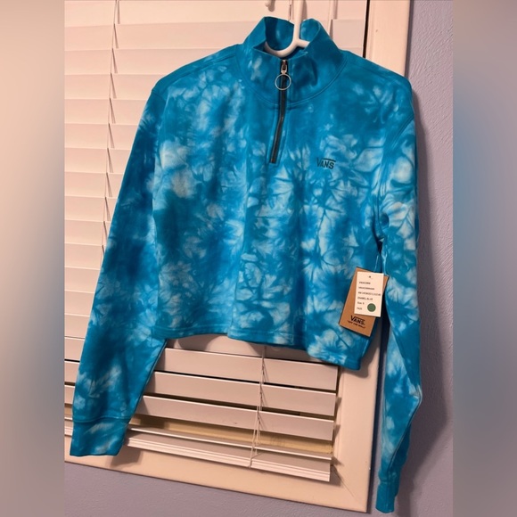 Vans Sweaters - Vans women’s enamel blue quarter sip sweatshirt size small